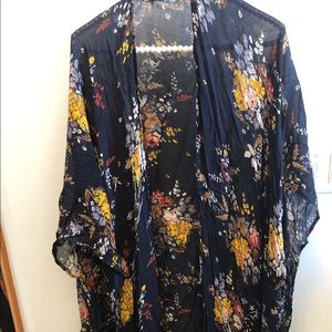 Lucky Brand navy kimono over piece